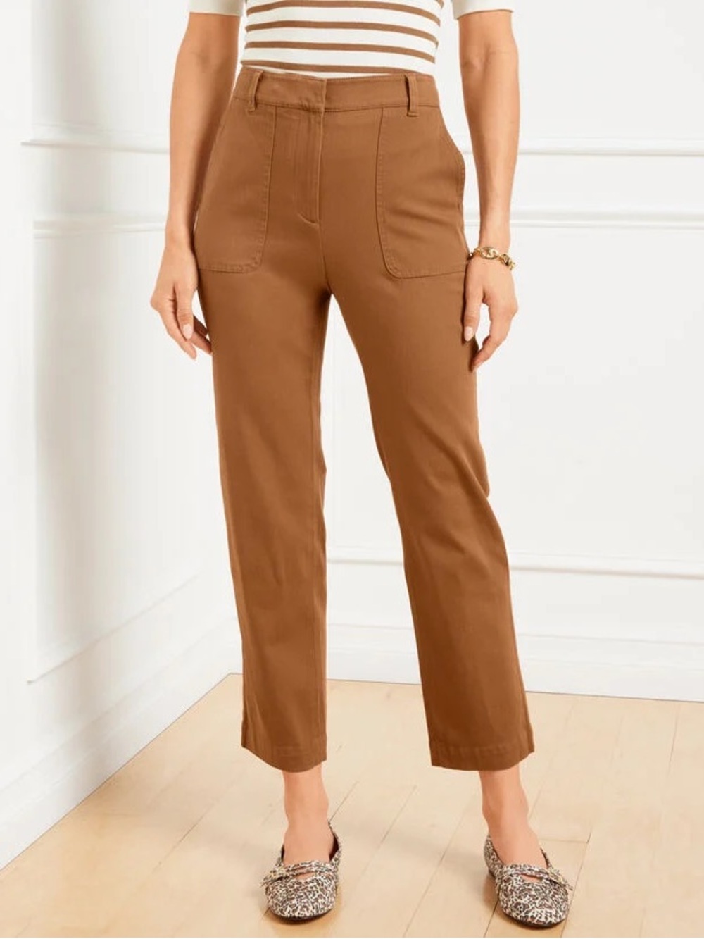 Talbots Caramel Brown High-Rise Ankle Pants